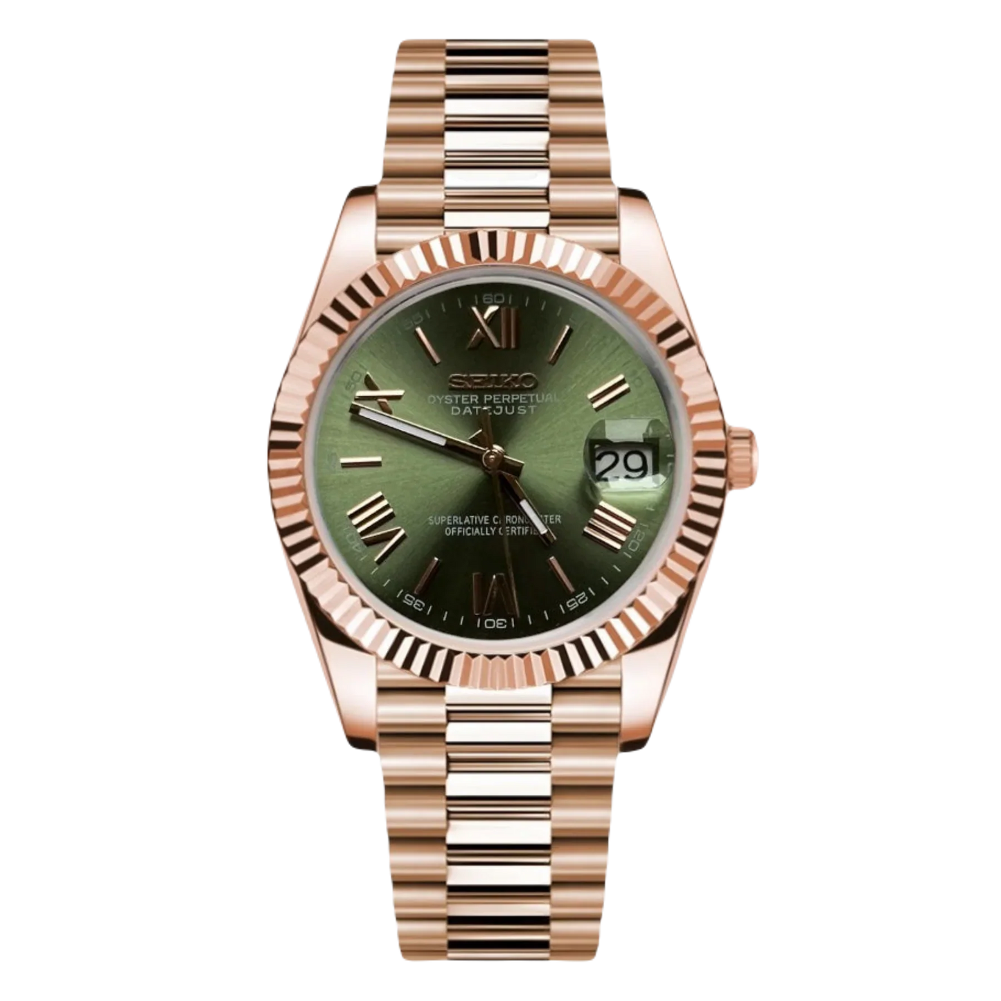 DATEJUST ROSE GOLD ROMAN MOD