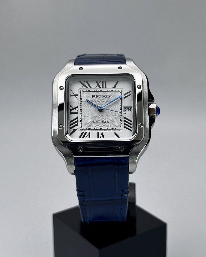 SANTOS WHITE LEATHER STRAP MOD