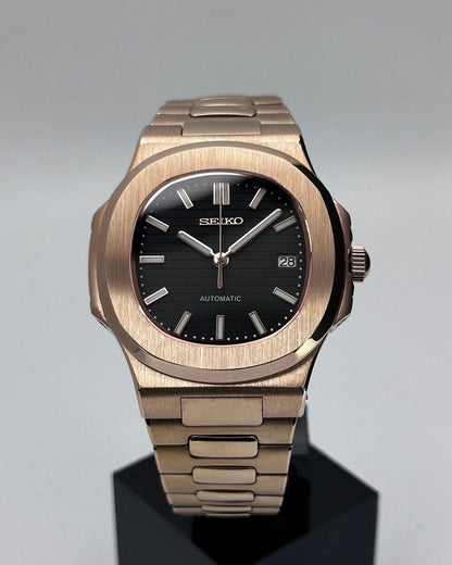 NAUTILUS BLACK ROSE GOLD MOD