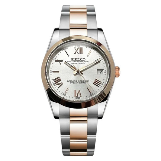 DATEJUST TWO-TONE ROMAN ROSE GOLD MOD